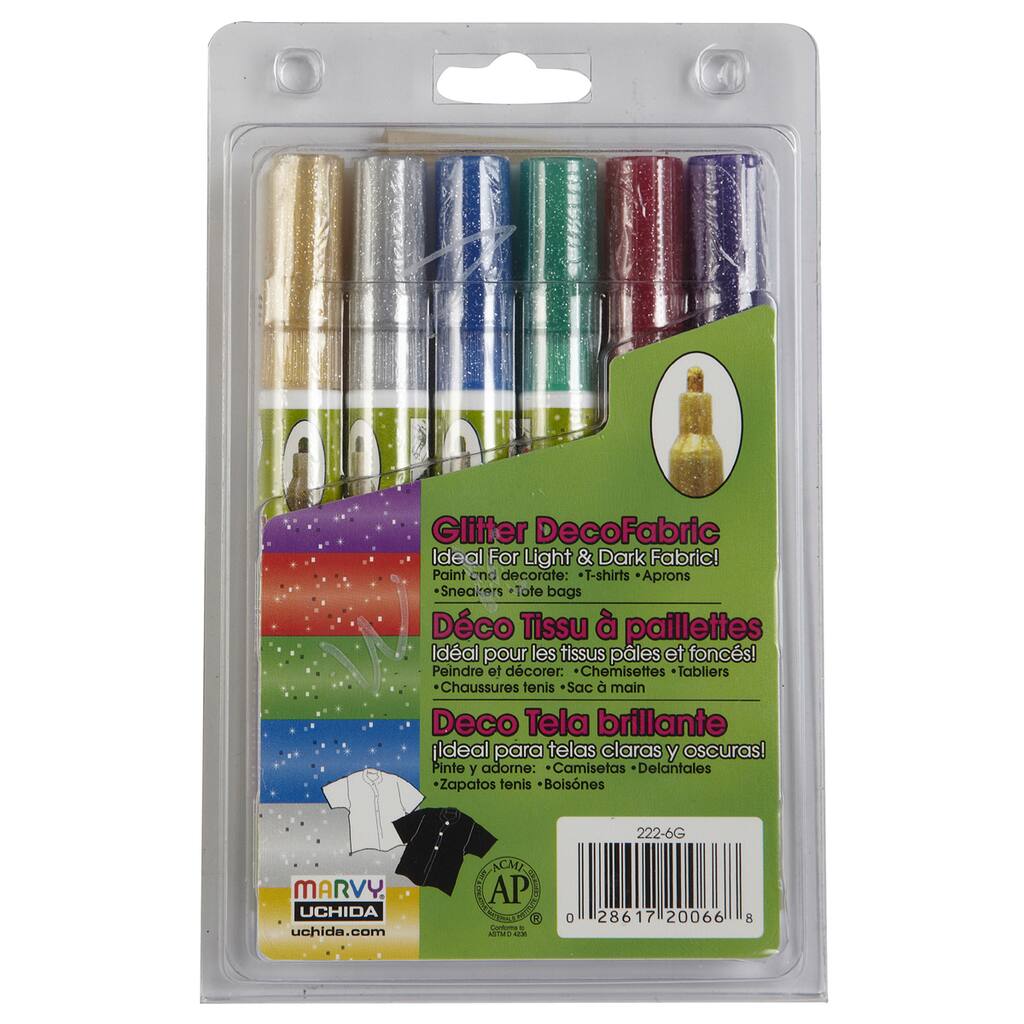 Marvy Uchida Glitter Decofabric Markers Marvy Uchida Glitter Decofabric Markers